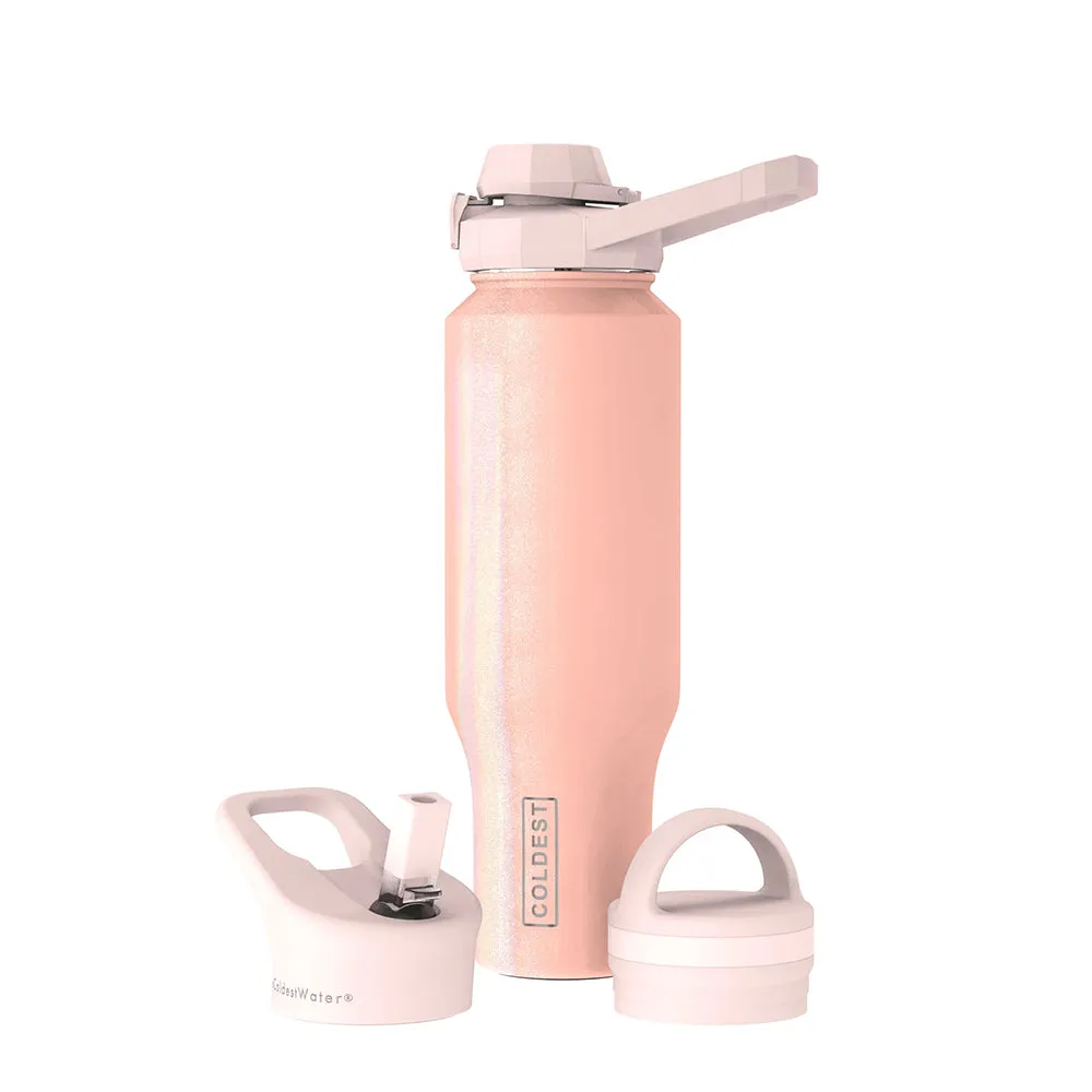 COLDEST 46 Oz (1.3L) Shaker Bottle with Wide Mouth 3 Lids