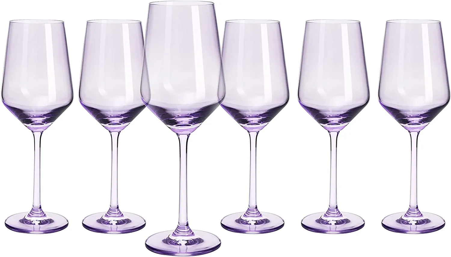 Colored Wine Glass Set, Large 12 oz Glasses Set of 6,