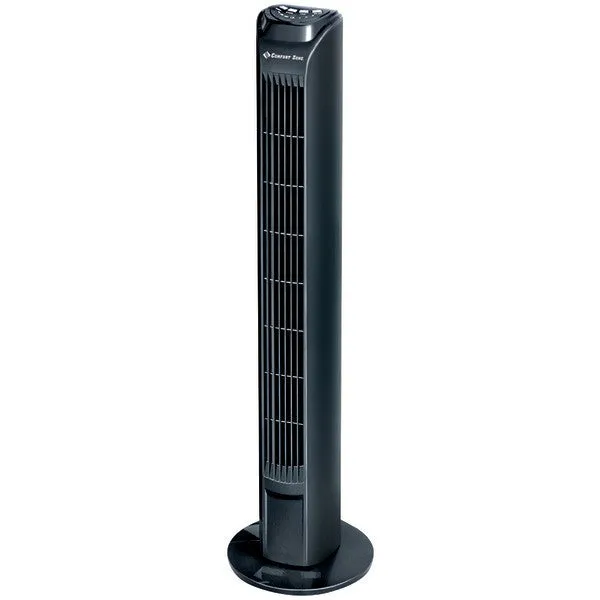 COMFORT ZONE CZTFR1BK 31" Oscillating 3-Speed Tower Fan with Remote