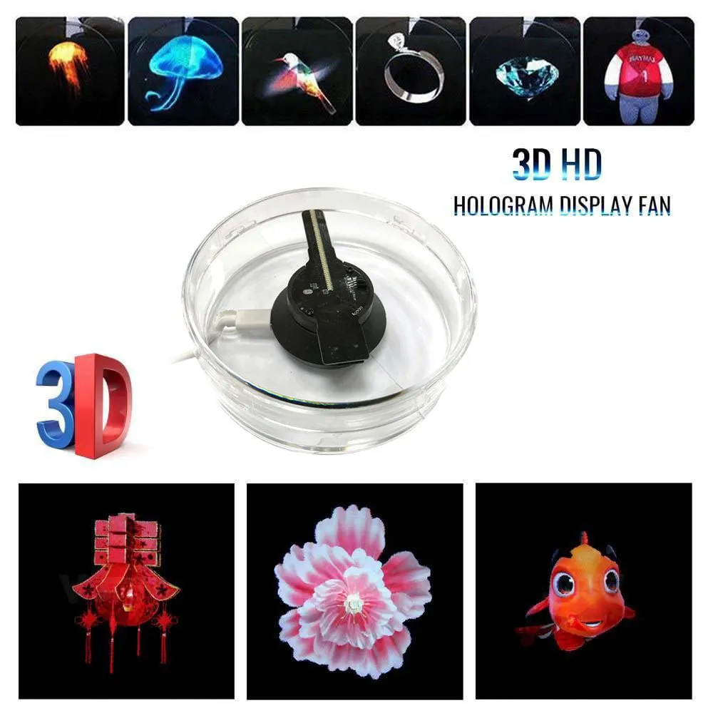 CRONY 3D Mini Hologram Advertising Fan Screen With protection cover