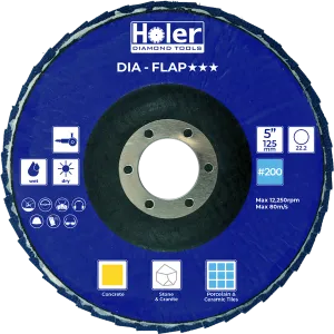 Cup Wheel (DIA FLAP) 125mm Blue #200 Grit