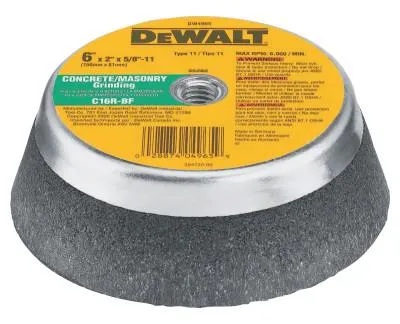 DeWalt® Type 11 Cub Wheels, 6 in, C16R Grit, 6000 RPM, Aluminum Oxide/Silicon Carbide Grain, DW4965