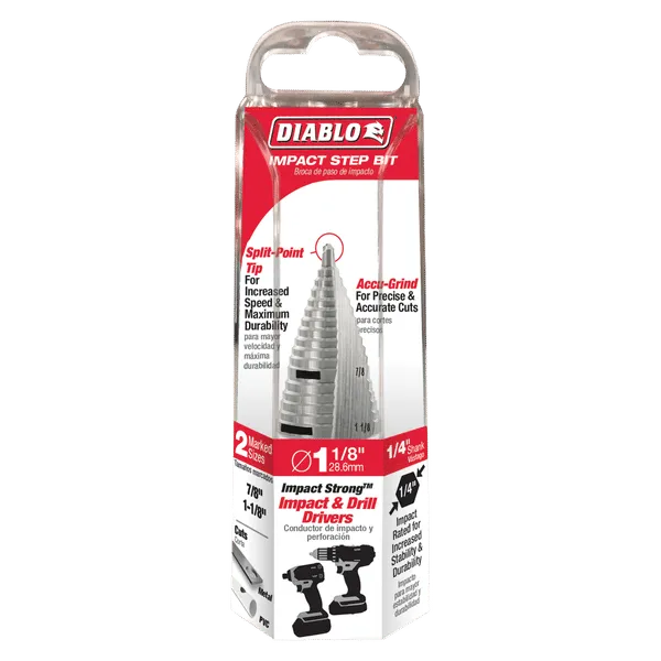 Diablo 7/8" x 1-1/8" Impact 17-Step Drill Bit