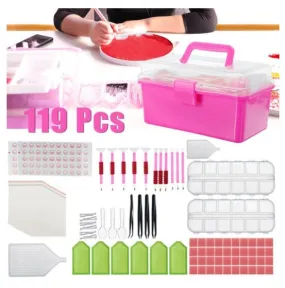 Diamond Painting Kit - Storage Organizer Accessories Tools - Diamond Painting Tray Drill Tray Dot Storage Box - Tweezer Set Supplies