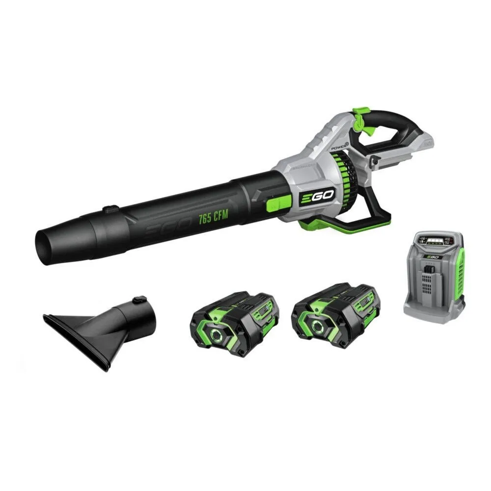 EGO LB7654-2 765CFM Blower Kit (2*G3 5Ah, 550W charger, w/ 1*flat nozzle, 1*cone nozzle)