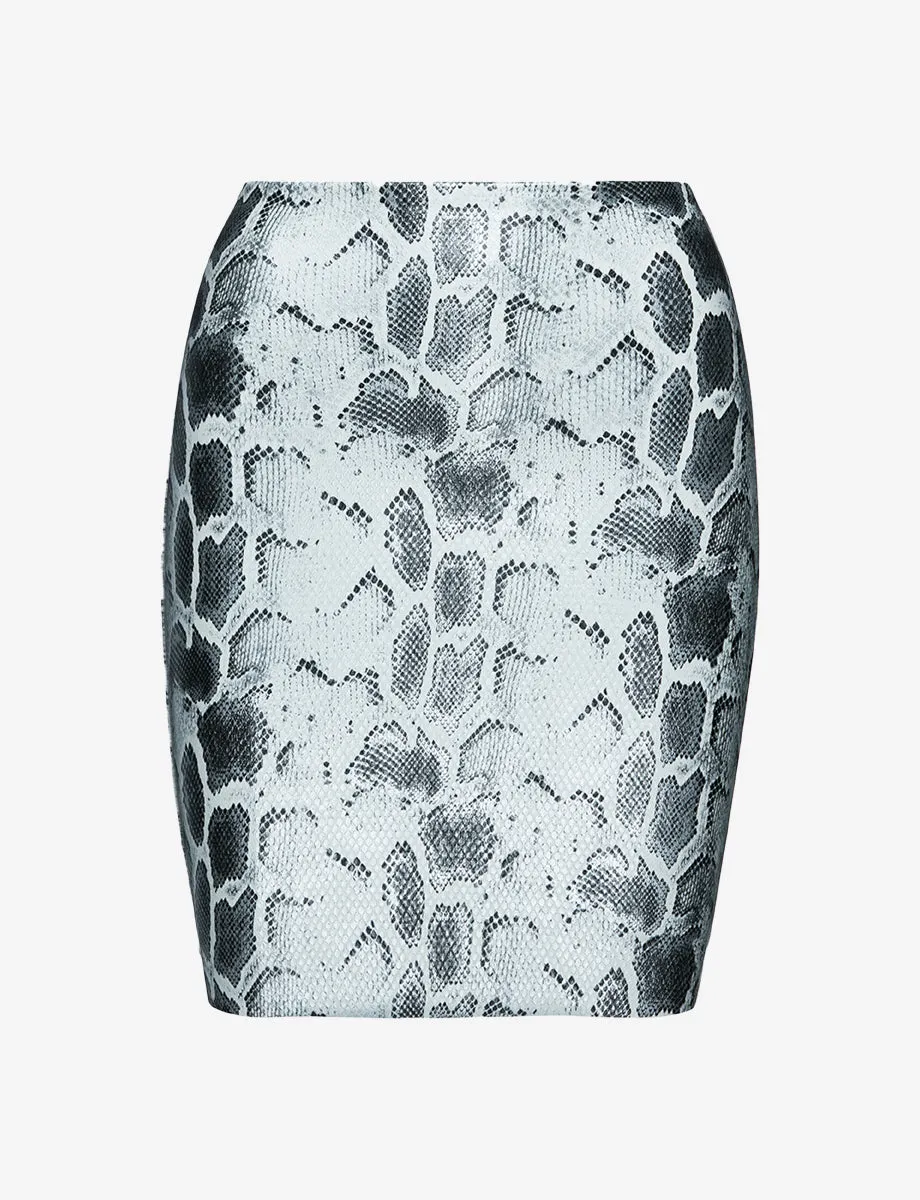 Faux Leather Animal Mini Skirt