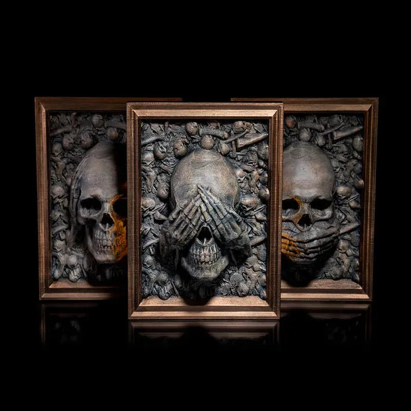 Frame Resin Crafts Skull Photo Frame Viking Wall Decorations