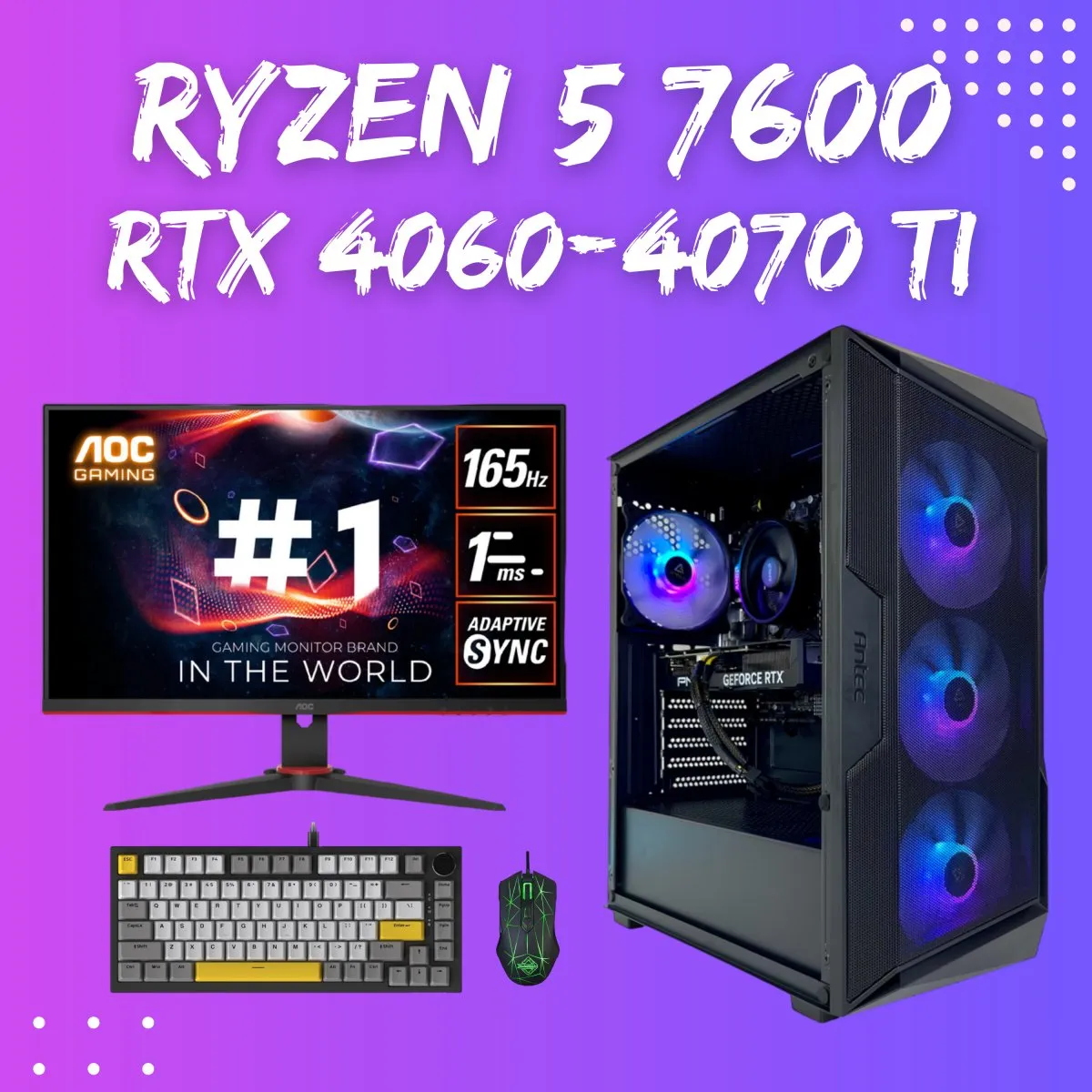 Gaming PC Bundle | Ryzen 5 7600 | RTX 4060-4070 Ti super | 32GB DDR5 AX61 Elite