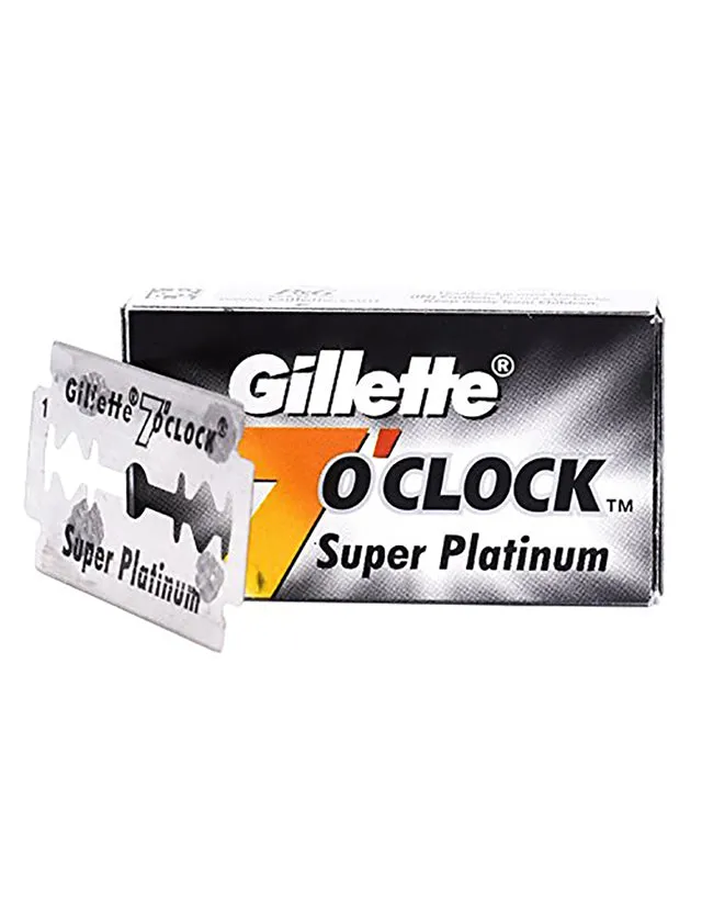 Gillette - 7 O'clock Super Platinum, Black, 1 pack of 10 Blades