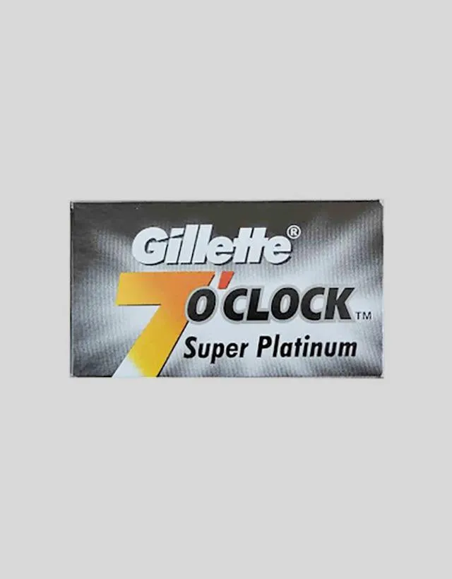 Gillette - 7 O'clock Super Platinum, Black, 1 pack of 10 Blades