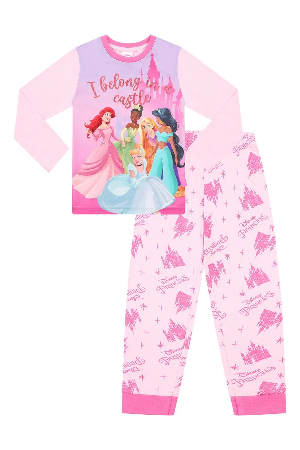 Girls Disney Princess 'I Belong In A Castle' Long Pyjama Set