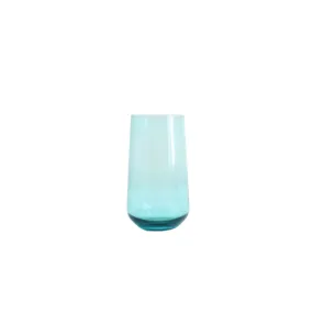 Glass Tumbler Hiball Stemless Long Belly Wine Blue