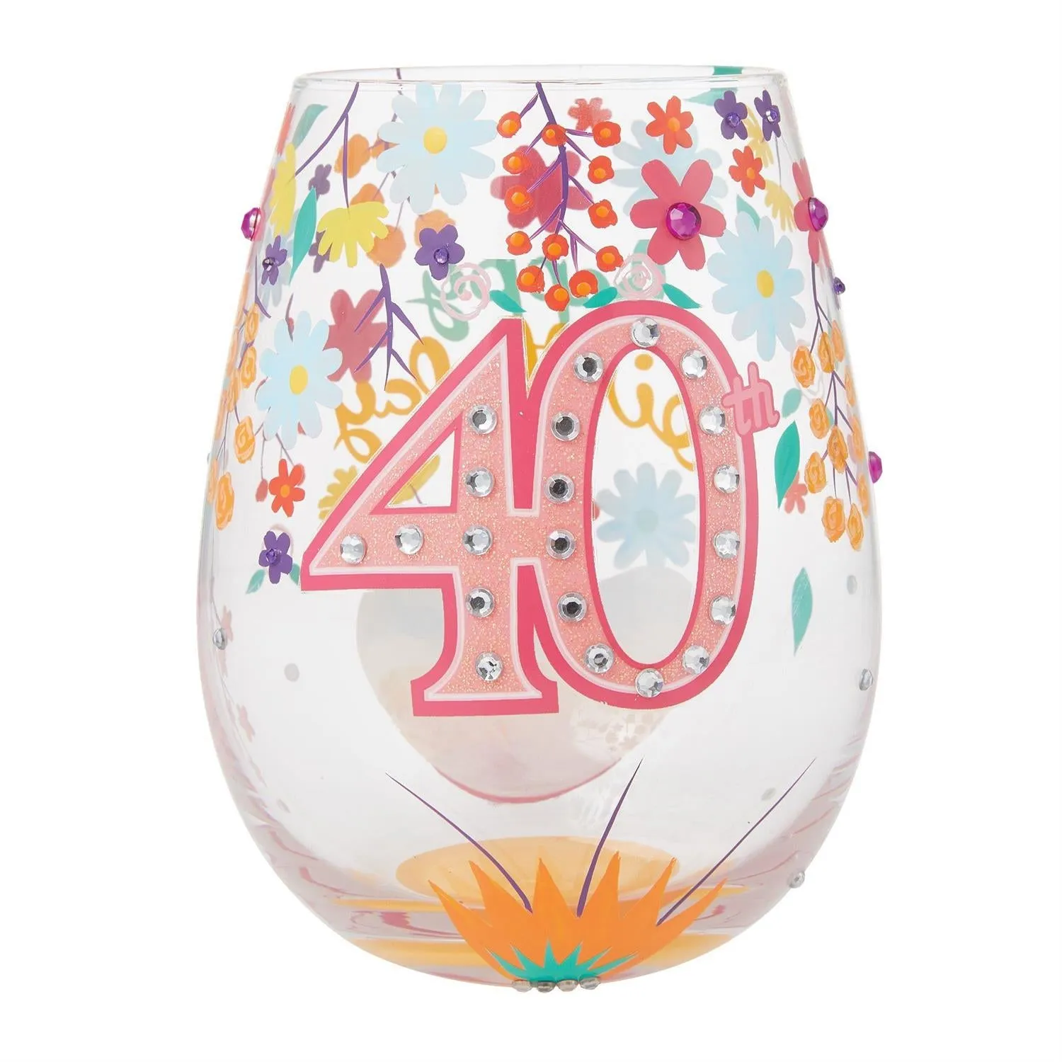 Happy 40th Lolita Stemless Wine Glass