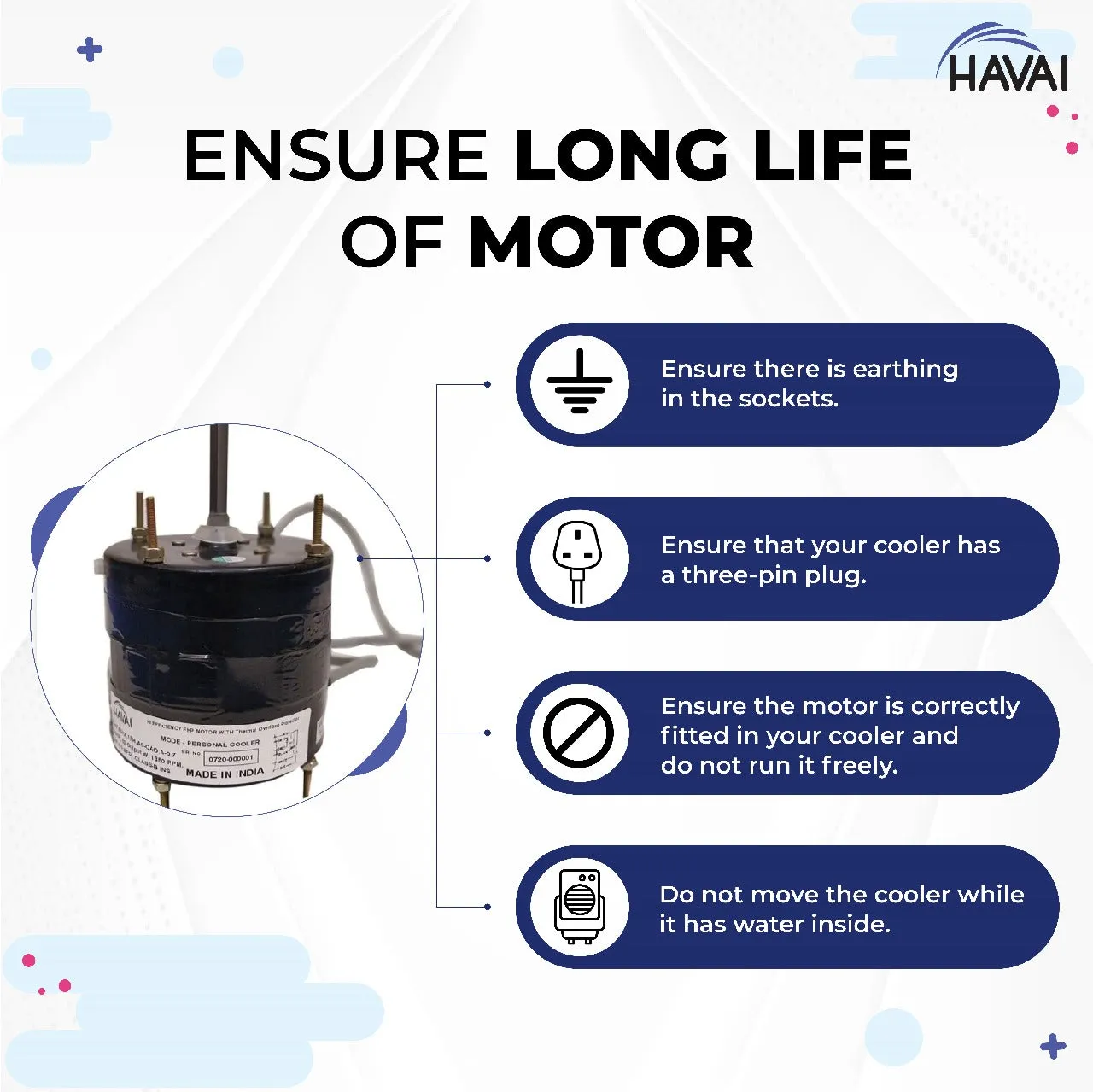 HAVAI Electric Motor for Tower Fan