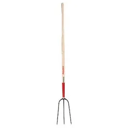 Hay Fork, 3 Oval Tine, Hardwood Handle, 48-In.