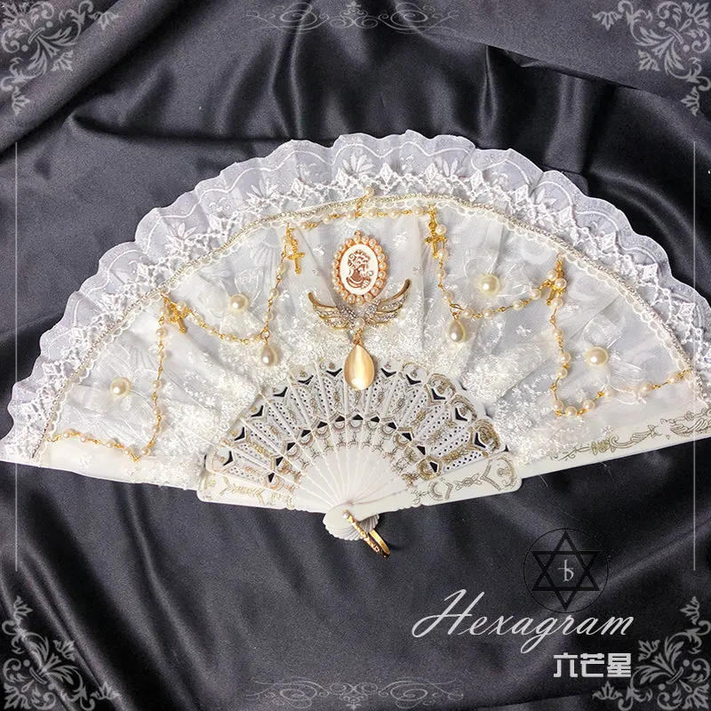 Hexagram~Retro Lolita Tea Party Lace Fan