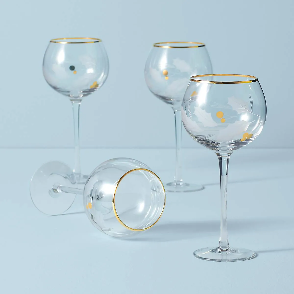 Holiday Gold 4-Piece Balloon Glass Set