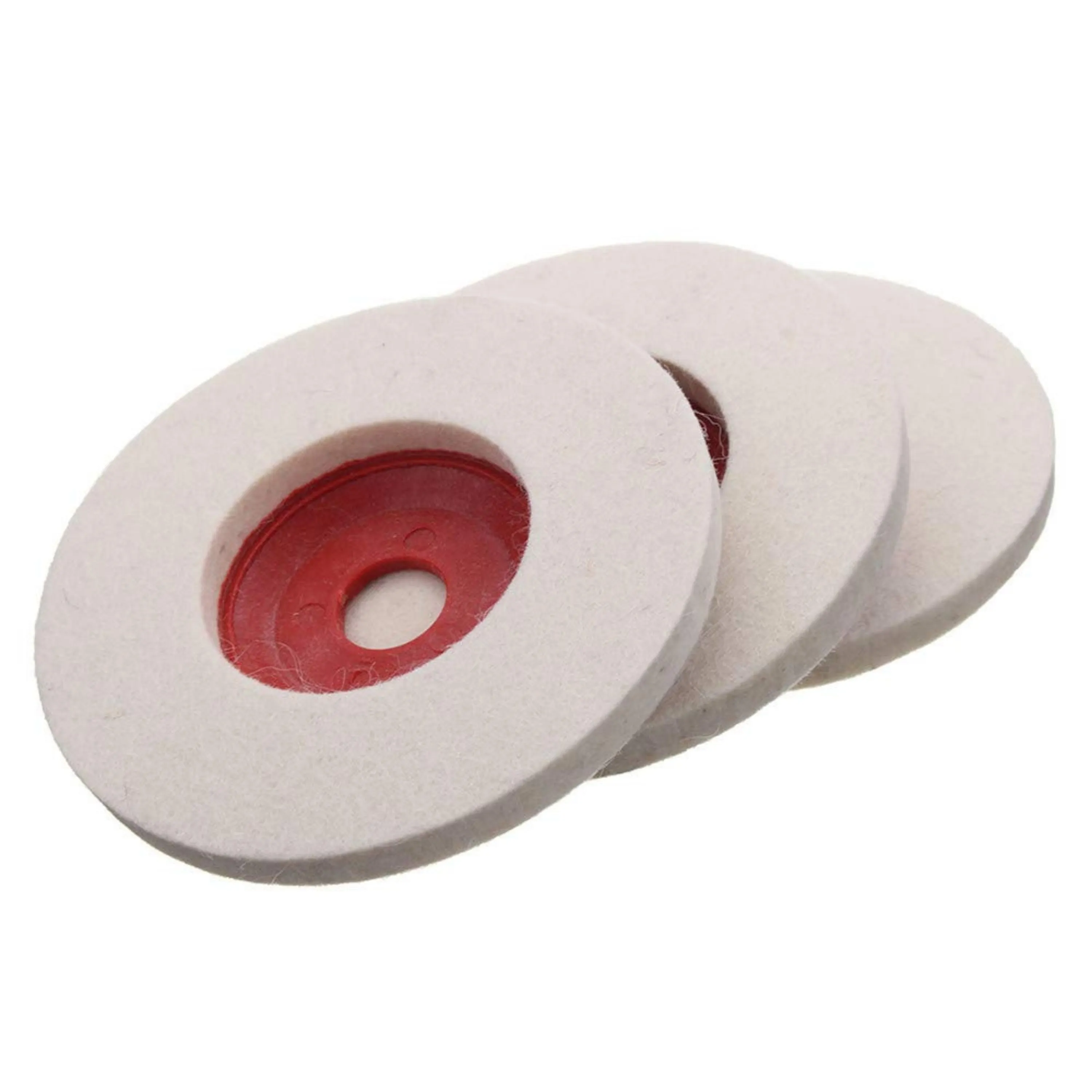 Homdum MAF Wool Felt buffing pad wheel disc for polishing stainless steel metal marble glass ceramic, 4 inch angle grinder