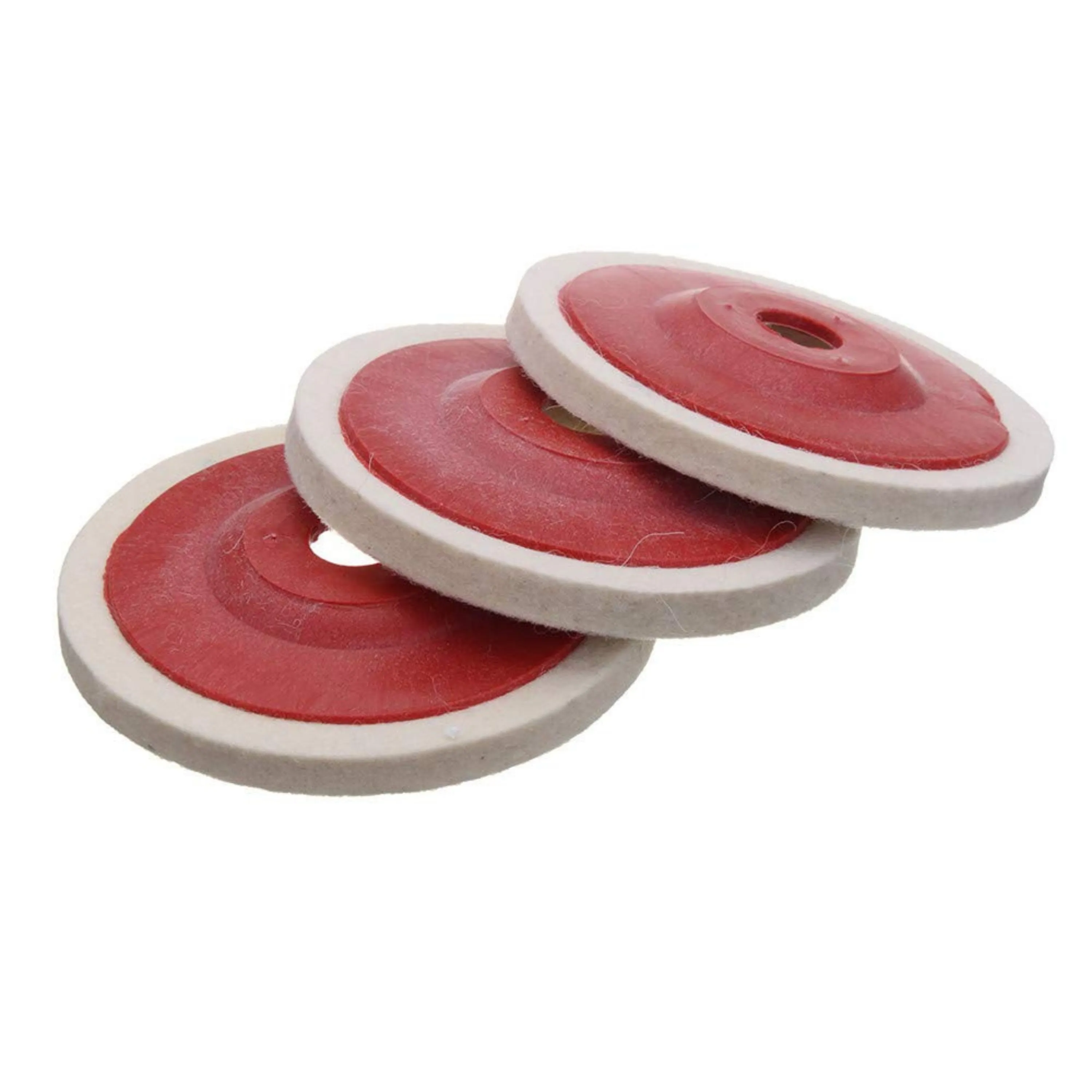 Homdum MAF Wool Felt buffing pad wheel disc for polishing stainless steel metal marble glass ceramic, 4 inch angle grinder