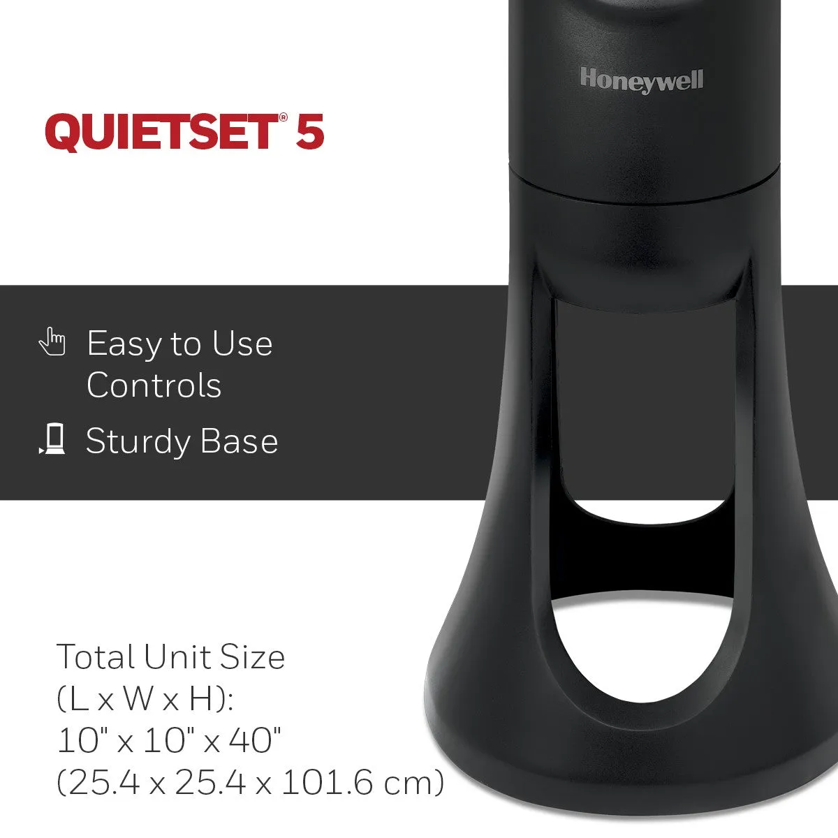 Honeywell QuietSet 5 Oscillating Whole Room Tower Fan