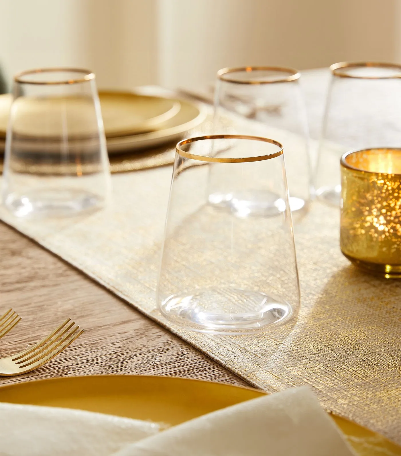 Horizon Crystal Gold-Rimmed Glassware Collection