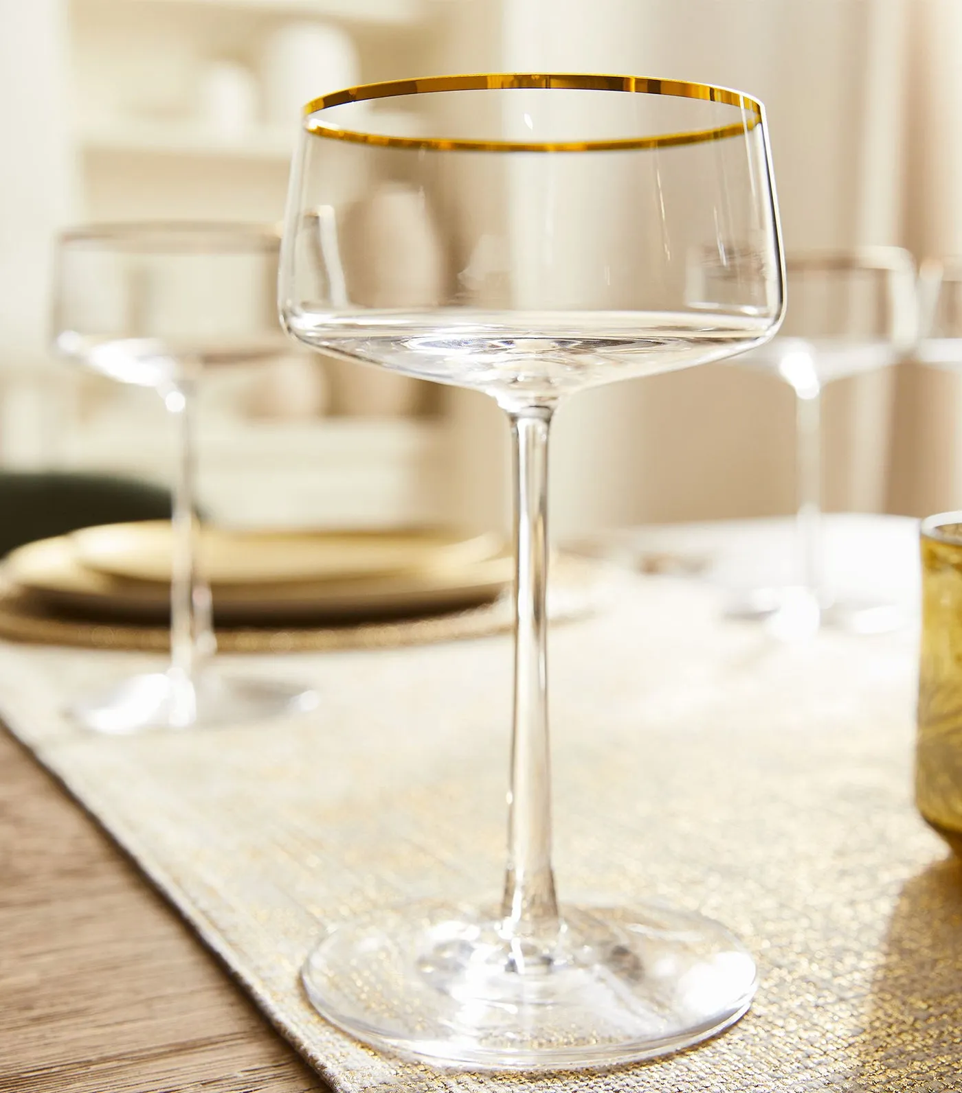 Horizon Crystal Gold-Rimmed Glassware Collection