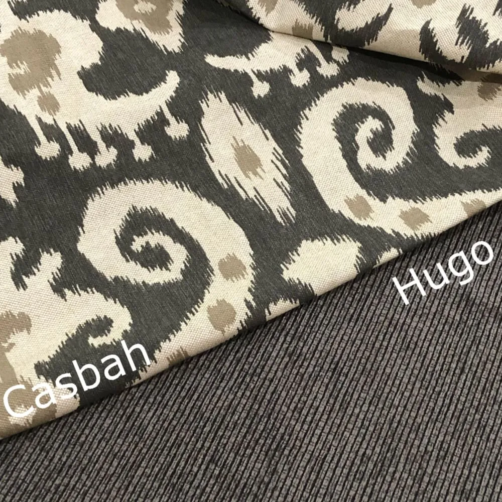 Hugo Two Tone Gray Ribbed Chenille Pillow Cover