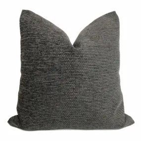 Hugo Two Tone Gray Ribbed Chenille Pillow Cover