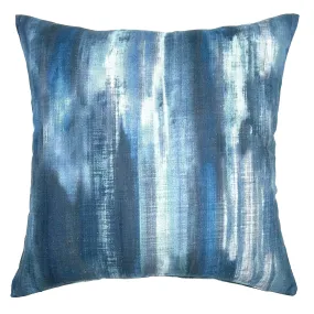 Indigo Watercolor Throw Pillow Cover 22x22