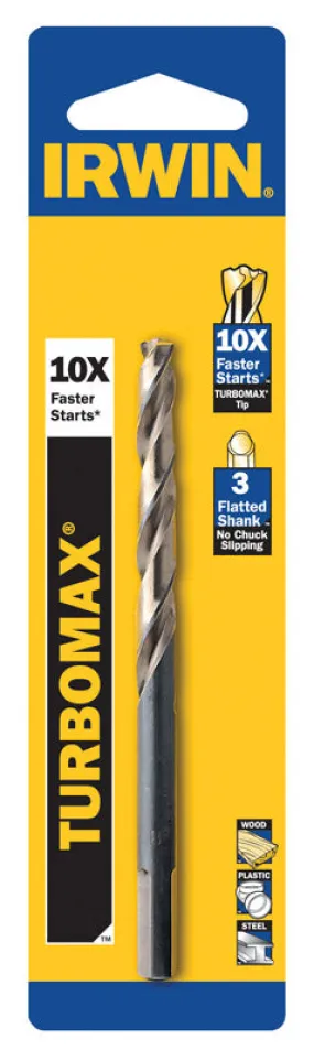 Irwin Turbomax 7/64 in. X 2-5/8 in. L High Speed Steel Drill Bit Straight Shank 2 pc