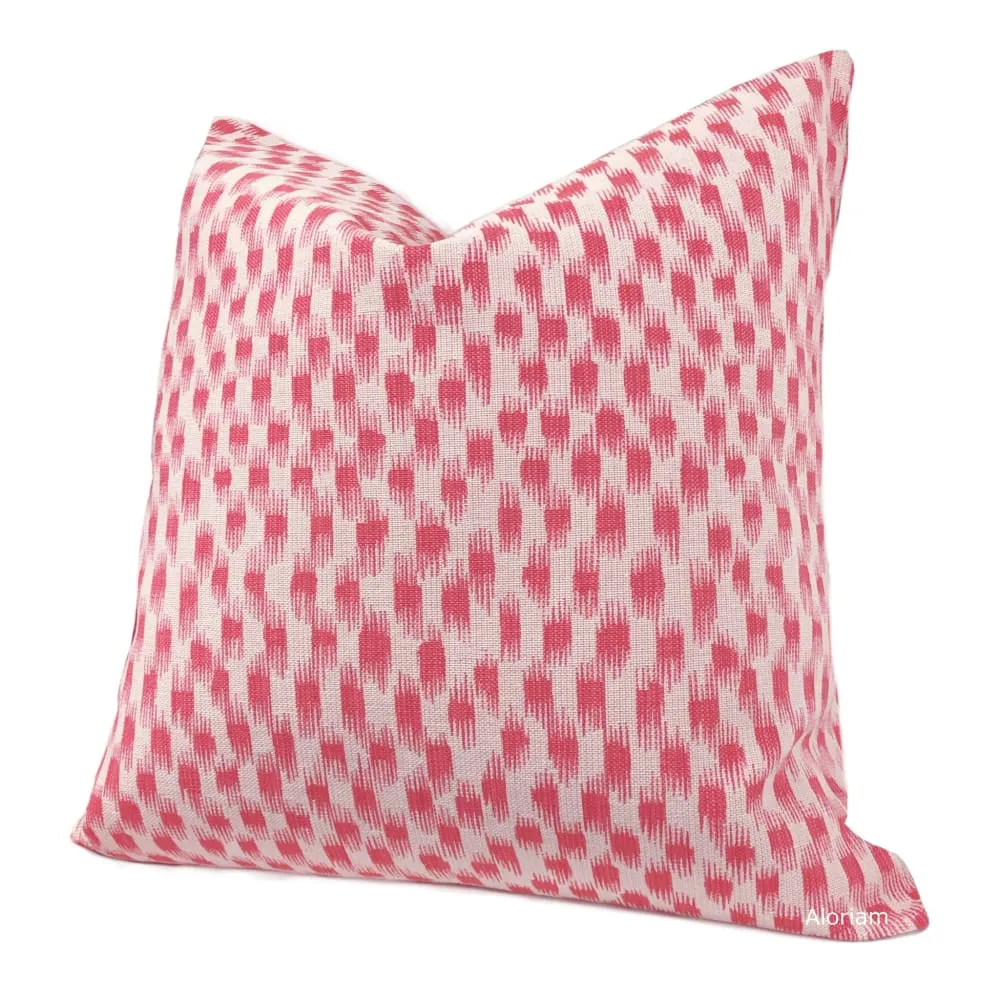 Izmir Pink Off-White Ikat Blocks Pillow Cover