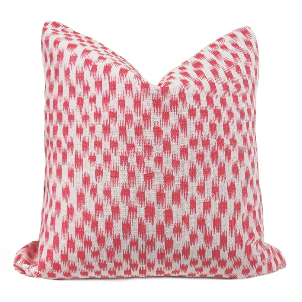 Izmir Pink Off-White Ikat Blocks Pillow Cover