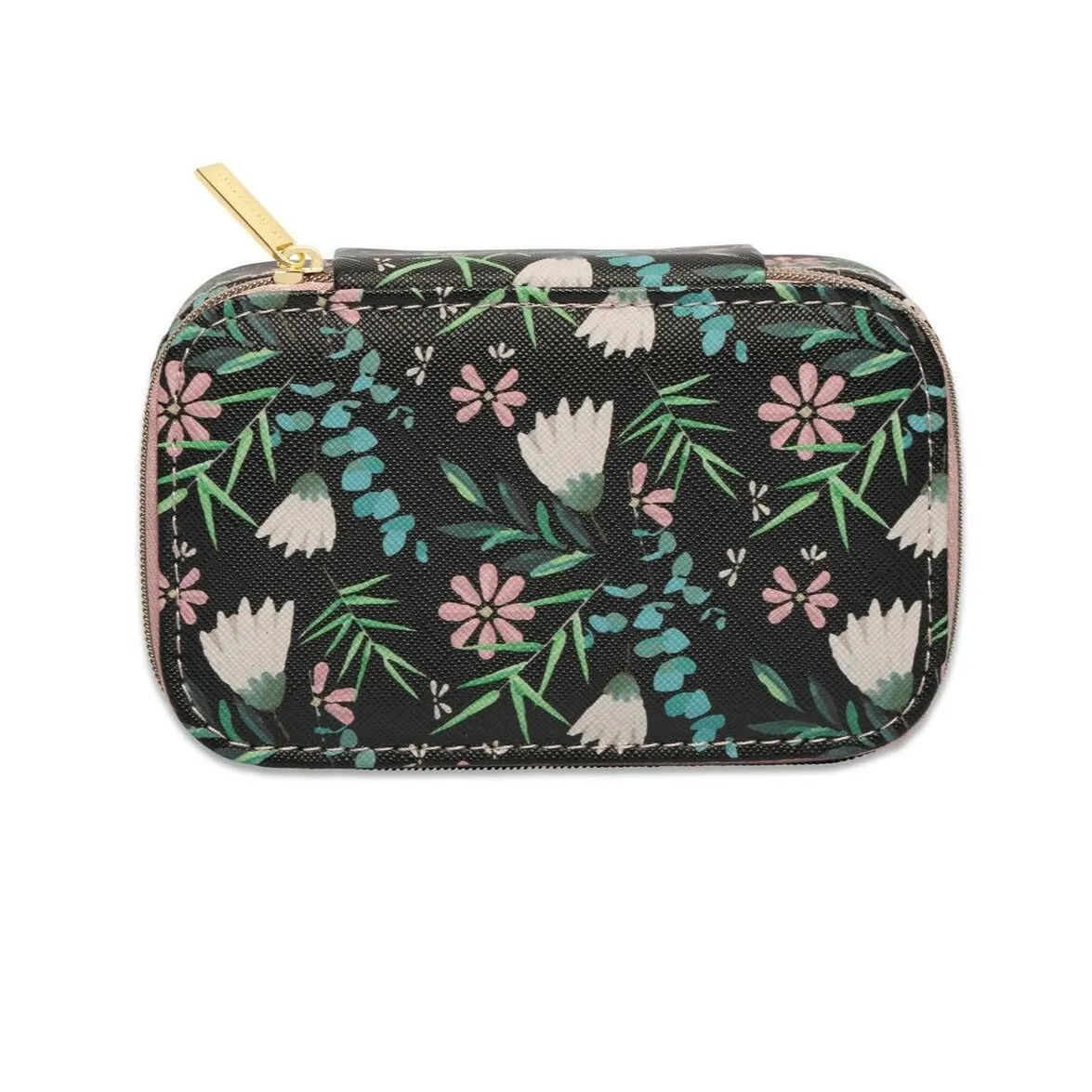 Jewellery Box Mini Black Floral Multi