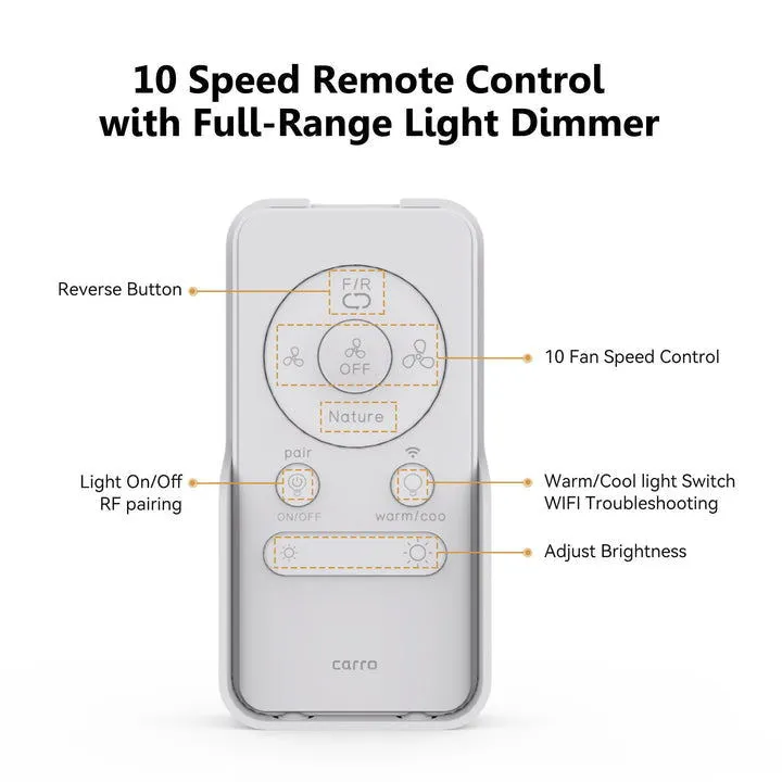 Joliet Low Profile Smart Fan with LED Light and Remote 45"