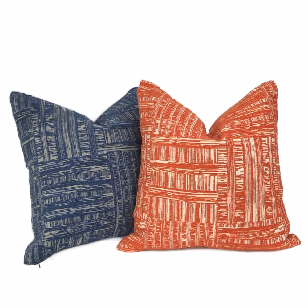 Joplin Orange Cream Abstract Texture Chenille Pillow Cover