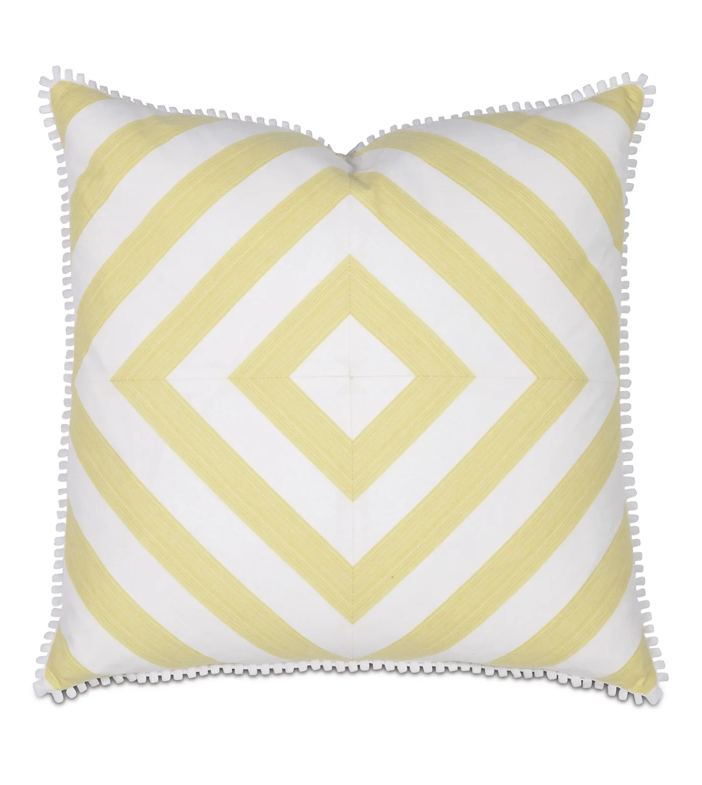 Kent Lemon Mitered Throw Pillow Cover 22x22