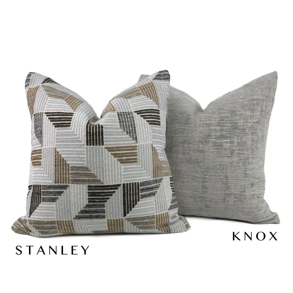 Knox Elephant Gray Slub Textured Chenille Pillow Cover