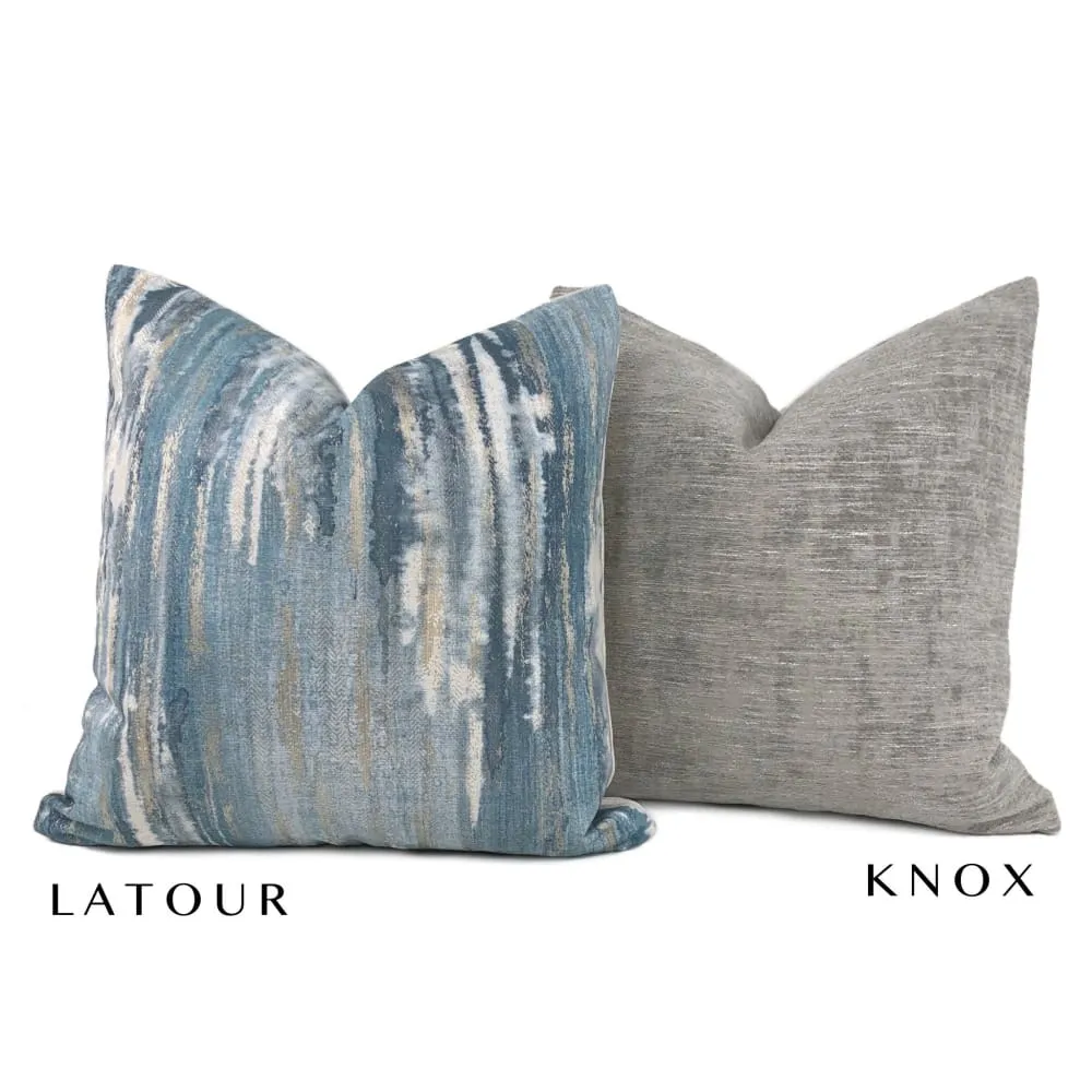 Knox Elephant Gray Slub Textured Chenille Pillow Cover