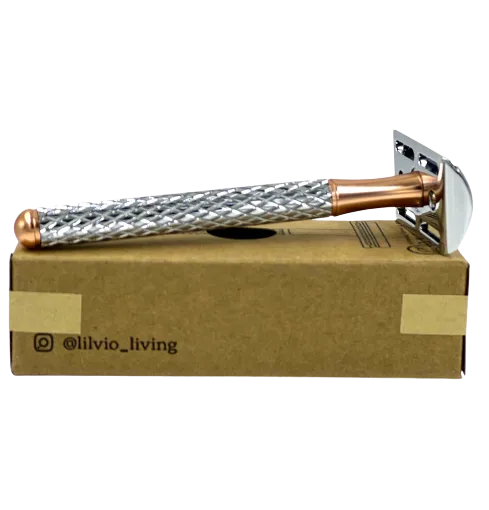 Lilvio Safety Razor Shaving Kit, Rose Gold & Silver