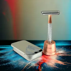 Lilvio Safety Razor Shaving Kit, Rose Gold & Silver