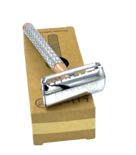 Lilvio Safety Razor Shaving Kit, Rose Gold & Silver