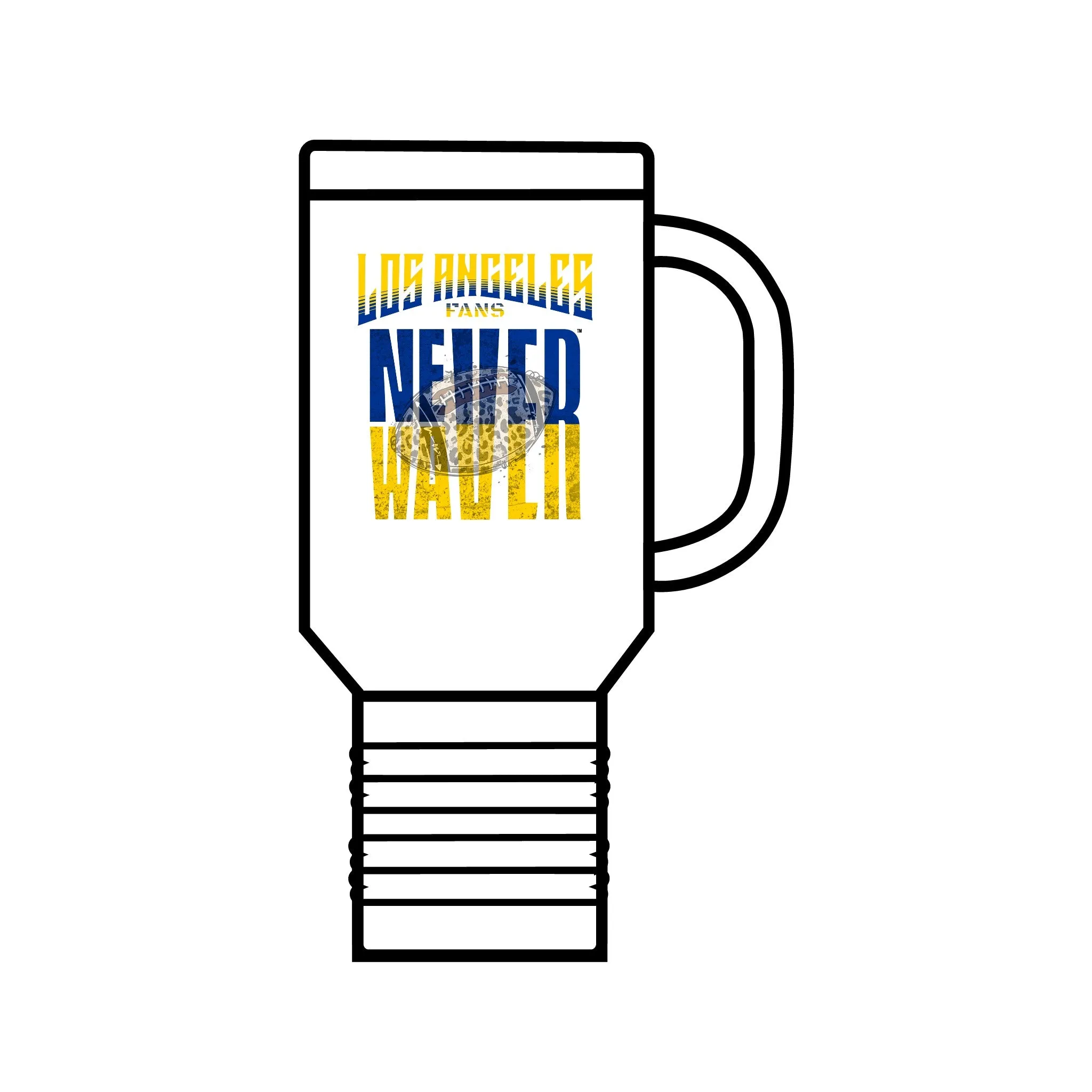 Los Angeles Fans Never Waver W-Leopard Football Insulated Travel Mug, 40oz