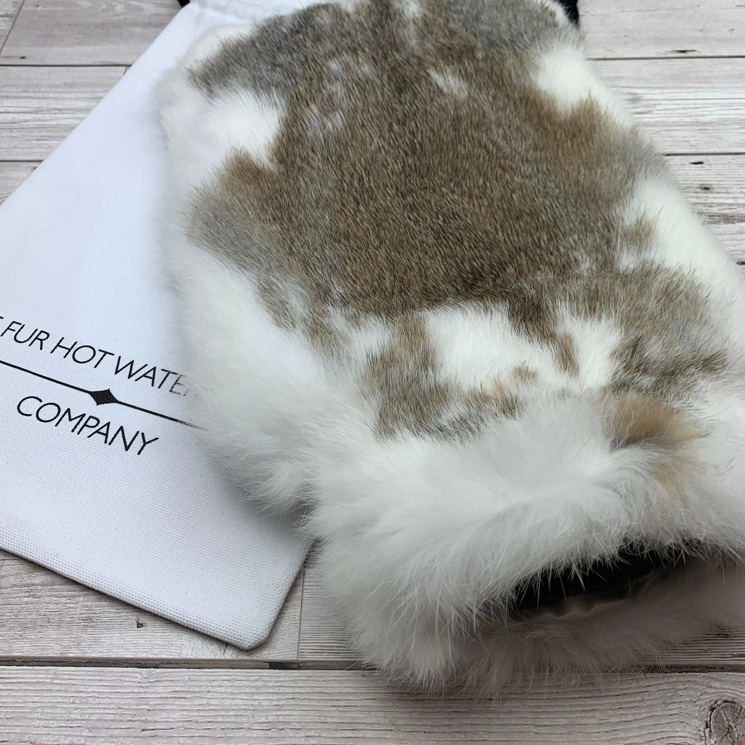 Luxury Rabbit Fur Hot Water Bottle | British Made Hot Water Bottle - Large - #240