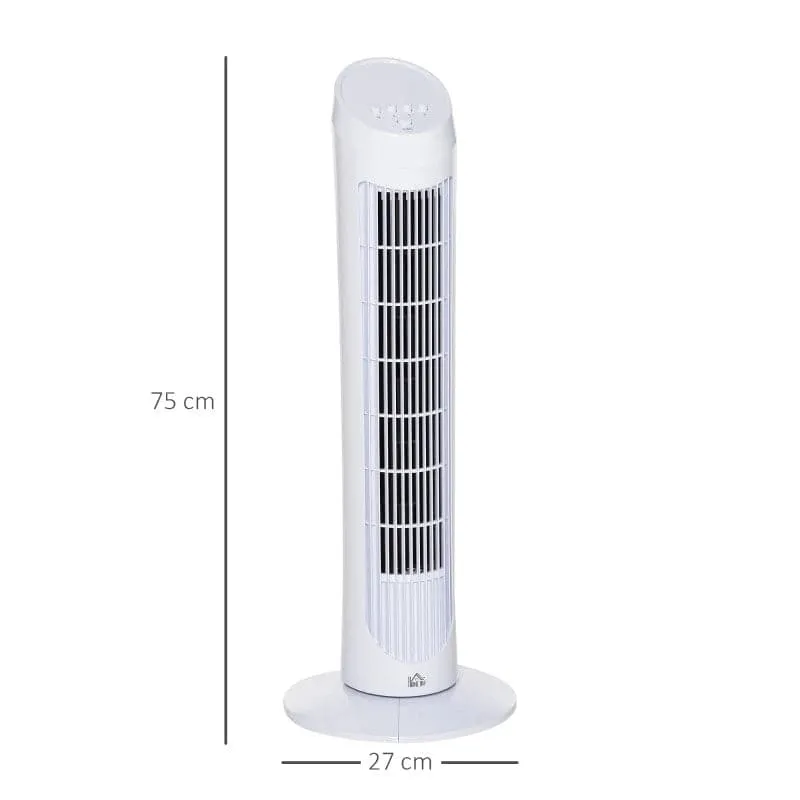 Maplin Plus Slim Indoor 30" Oscillating Tower Fan - White