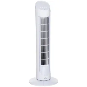 Maplin Plus Slim Indoor 30" Oscillating Tower Fan - White