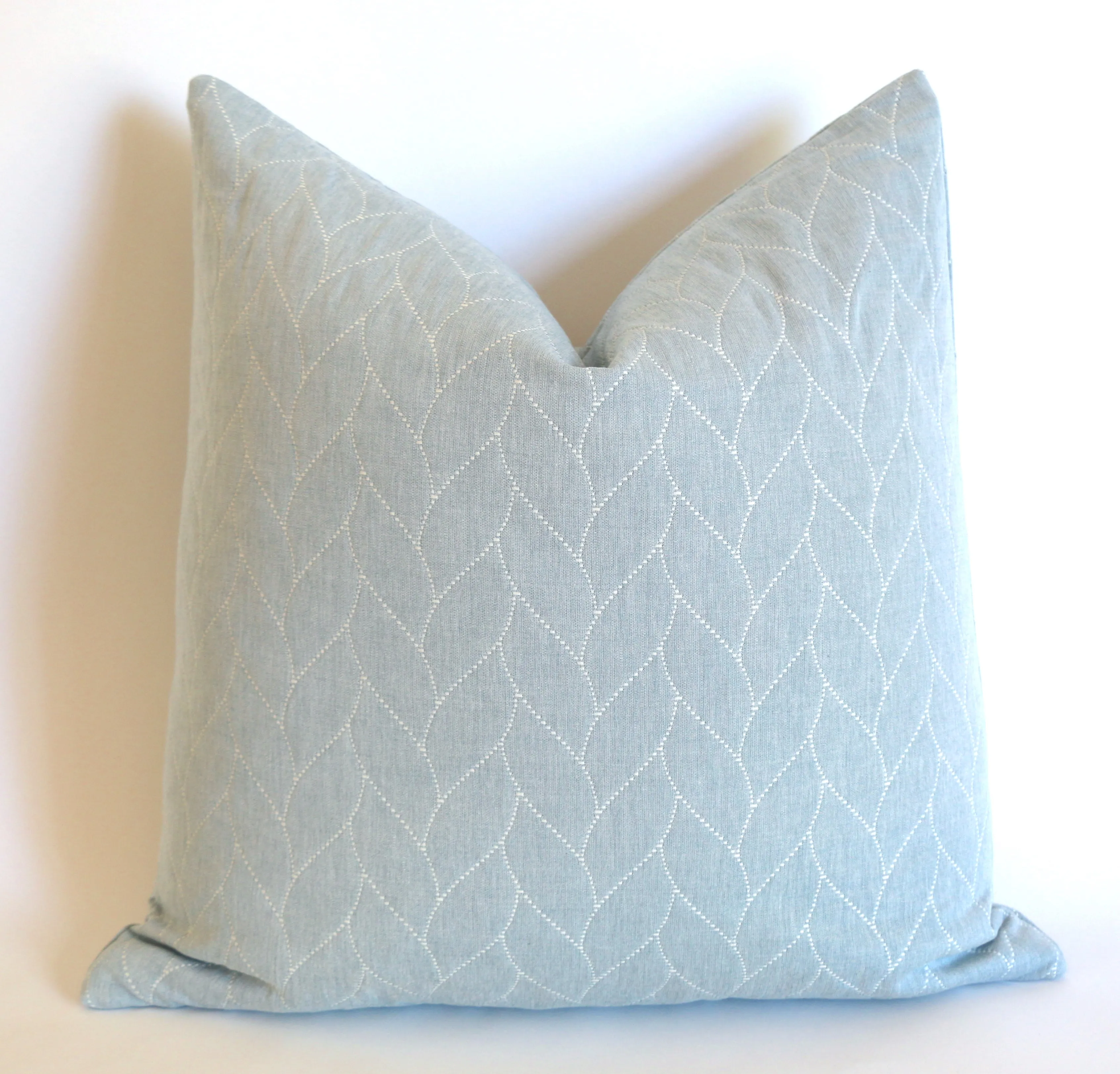 Marian: A Quilted Pillow Cover in Soft Light Blue