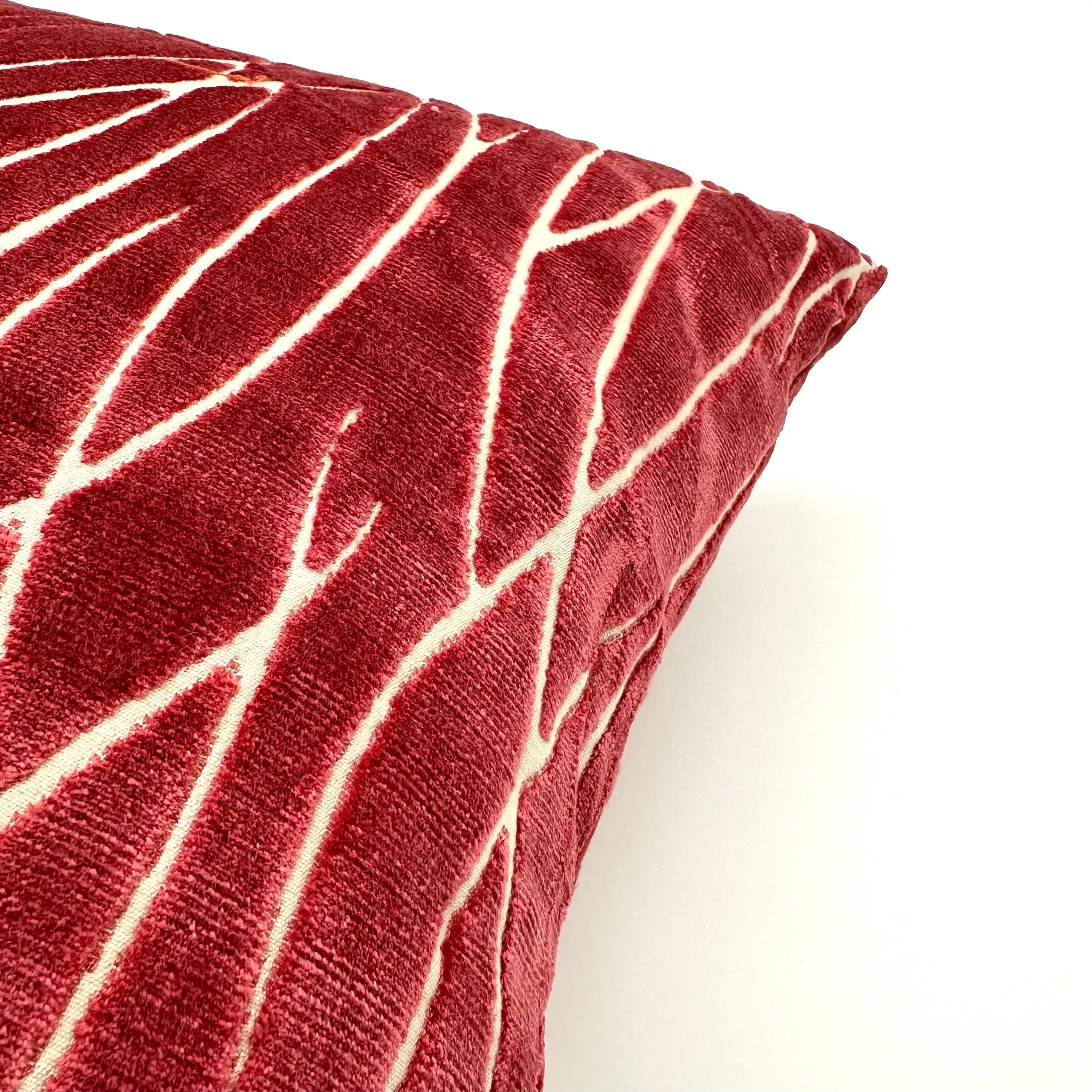 Maroon Abstract Velvet Throw Pillow Cover 20x20