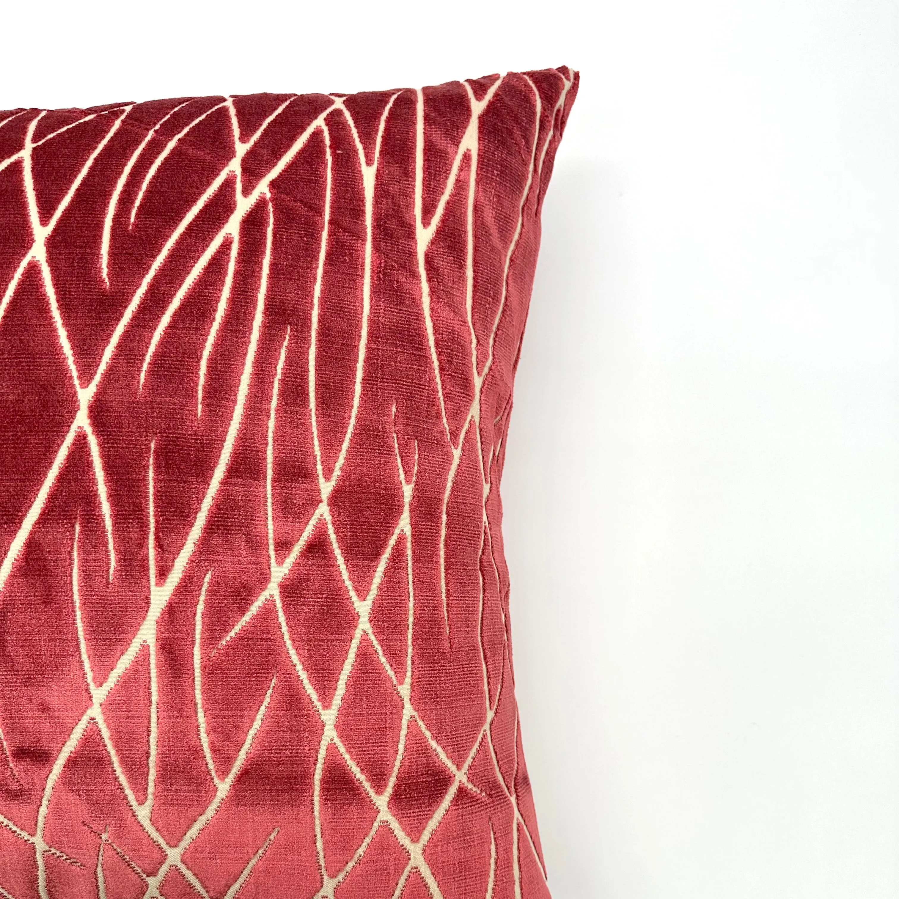 Maroon Abstract Velvet Throw Pillow Cover 20x20