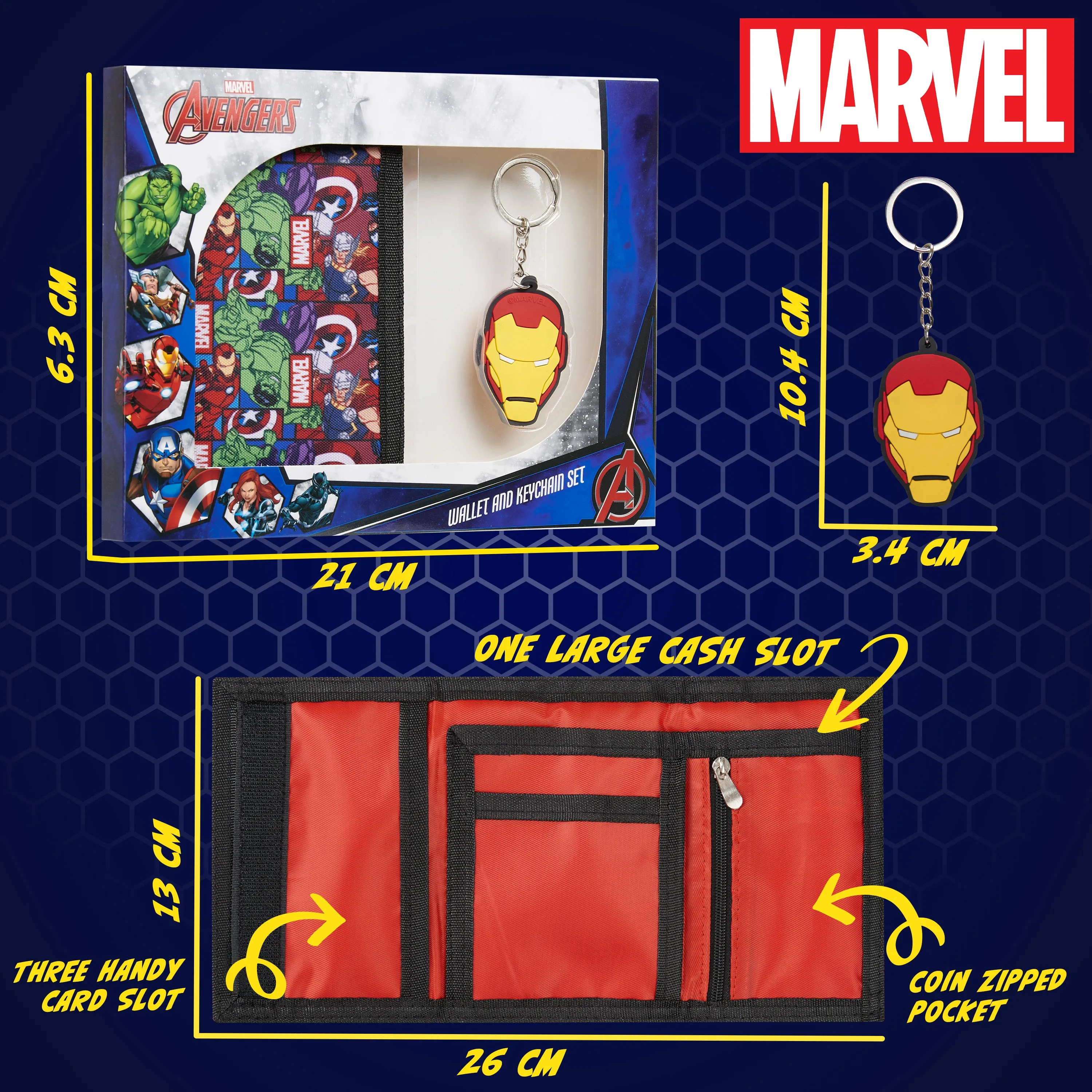 Marvel Boys Wallet and Keyring Gift Set - Multi Avengers