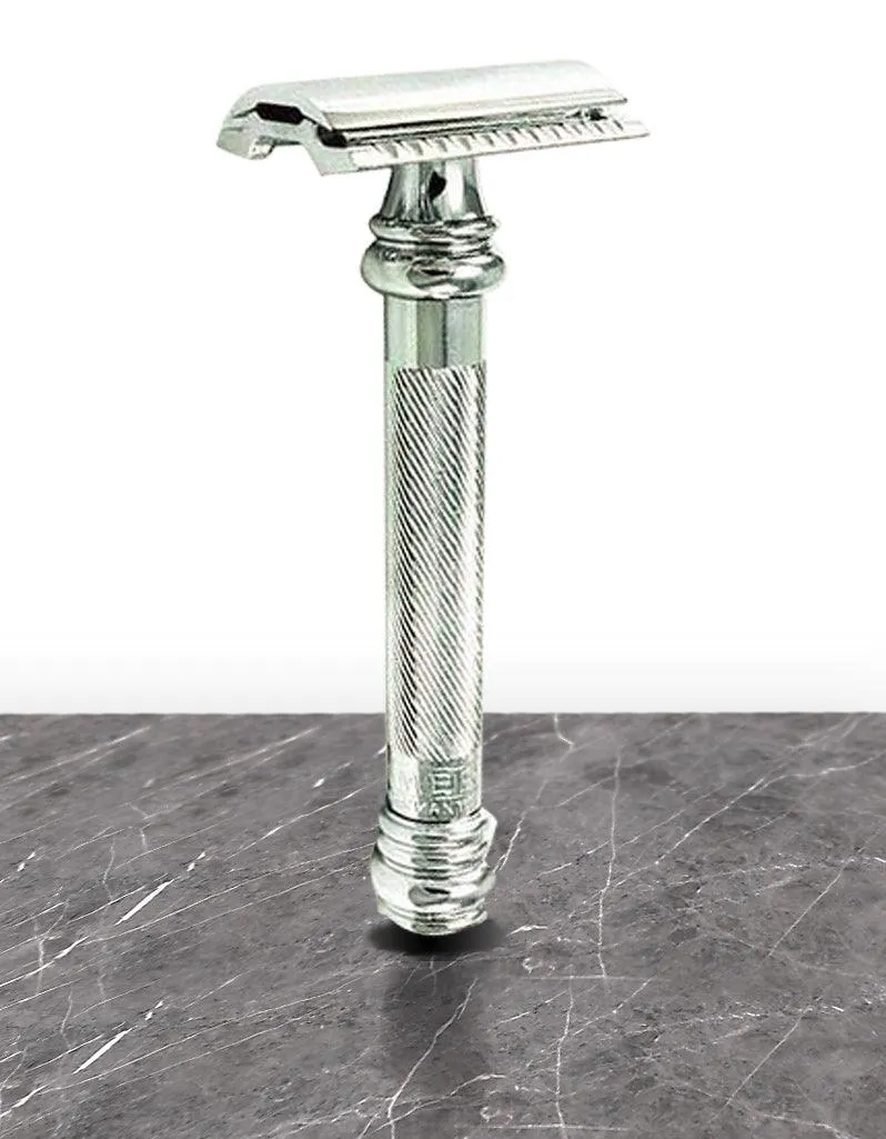 Merkur - 38C Long Handle Barber Pole Safety Razor, Chrome